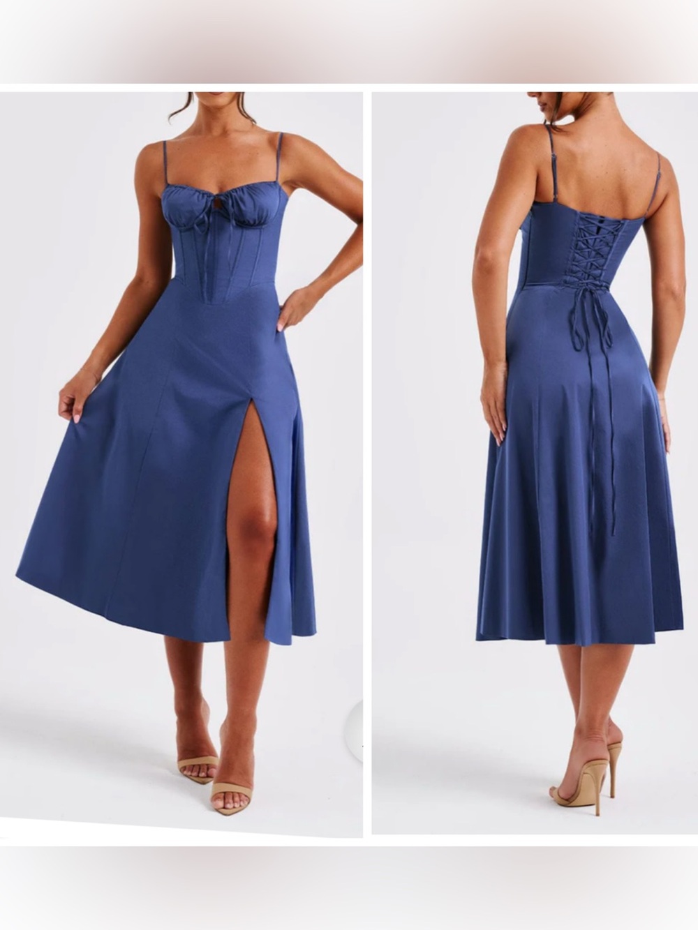 Babyboo DEANNA MIDI Corset DRESS NAVY Small  New with Tag